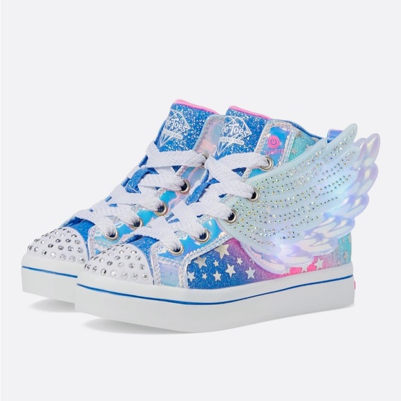 Sketchers little Girls Twinkle Toes Dreamy Wings Light Up sneakers size 1 2 3 - Picture 1 of 7